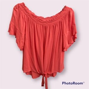 Coral off the shoulder top